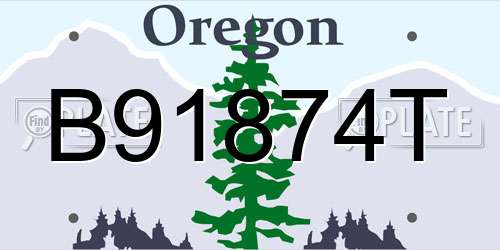 B91874T Oregon License Plate