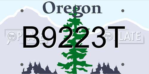 B9223T Oregon License Plate