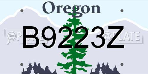 B9223Z Oregon License Plate