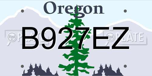 B927EZ Oregon License Plate