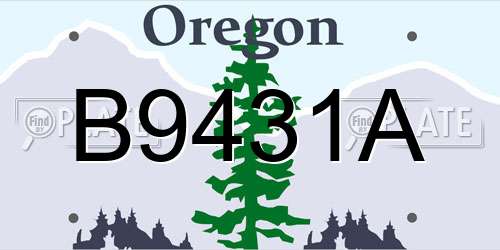 B9431A Oregon License Plate