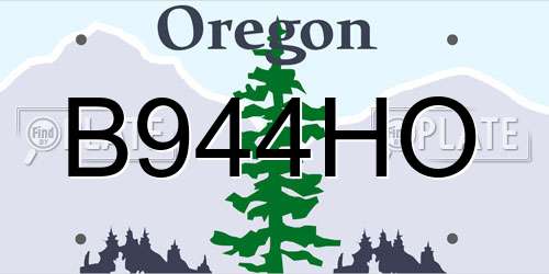 B944HO Oregon License Plate