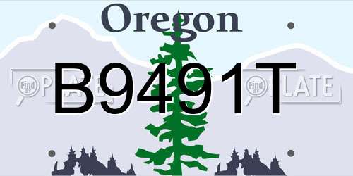 B9491T Oregon License Plate