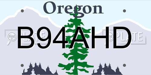 B94AHD Oregon License Plate