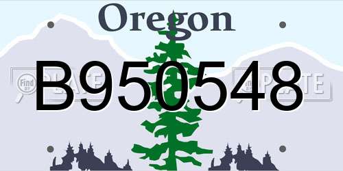 B950548 Oregon License Plate