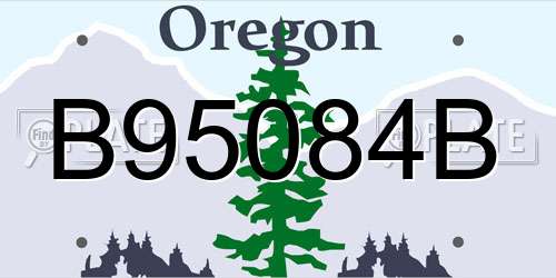 B95084B Oregon License Plate
