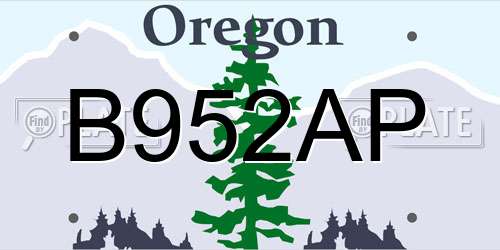 B952AP Oregon License Plate