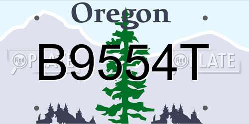 B9554T Oregon License Plate