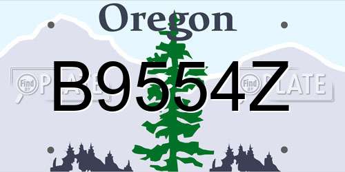 B9554Z Oregon License Plate