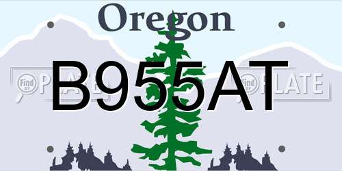 B955AT Oregon License Plate