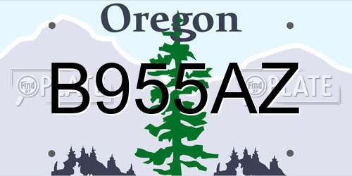B955AZ Oregon License Plate