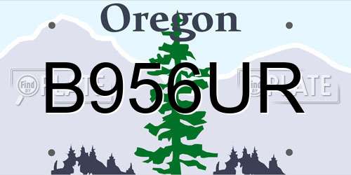 B956UR Oregon License Plate