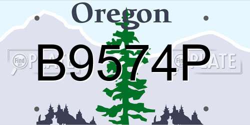 B9574P Oregon License Plate