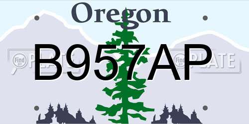 B957AP Oregon License Plate