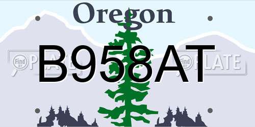 B958AT Oregon License Plate