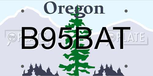 B95BAT Oregon License Plate