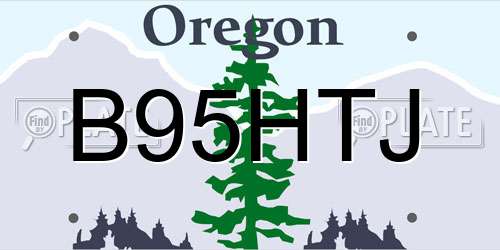 B95HTJ Oregon License Plate