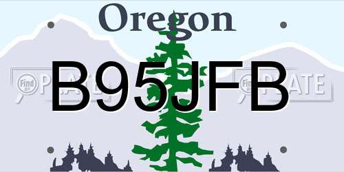 B95JFB Oregon License Plate