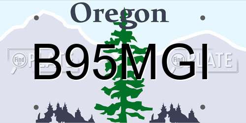 B95MGI Oregon License Plate