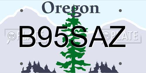 B95SAZ Oregon License Plate