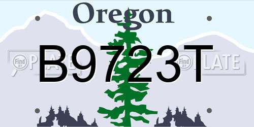 B9723T Oregon License Plate