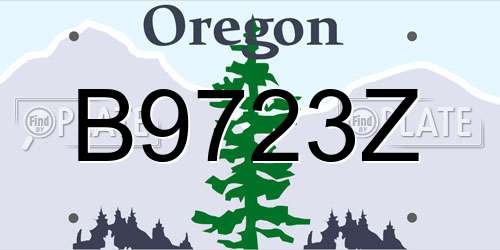B9723Z Oregon License Plate