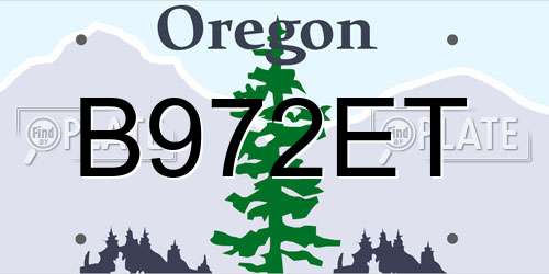 B972ET Oregon License Plate
