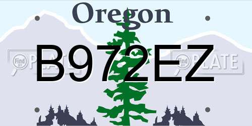 B972EZ Oregon License Plate