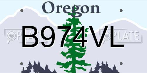 B974VL Oregon License Plate