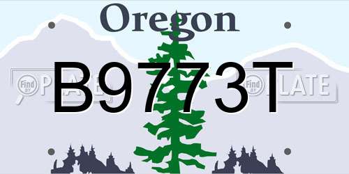 B9773T Oregon License Plate