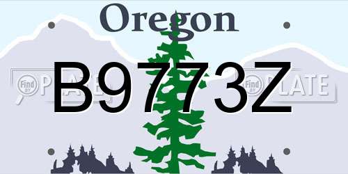 B9773Z Oregon License Plate