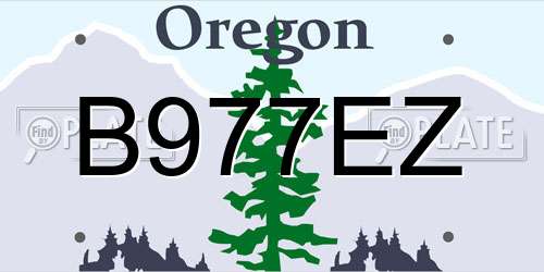B977EZ Oregon License Plate