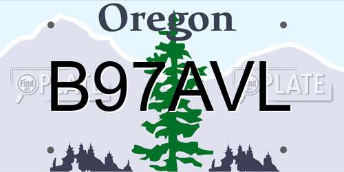 B97AVL Oregon License Plate