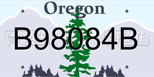 B98084B Oregon License Plate