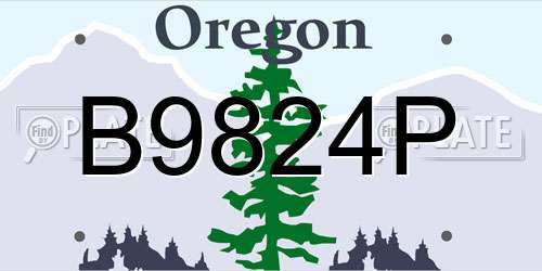 B9824P Oregon License Plate