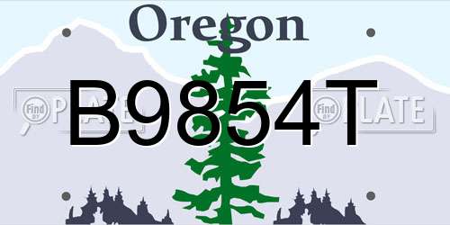 B9854T Oregon License Plate