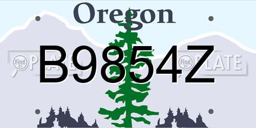 B9854Z Oregon License Plate