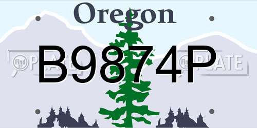 B9874P Oregon License Plate