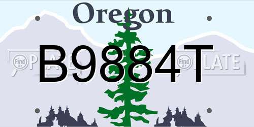 B9884T Oregon License Plate