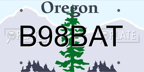 B98BAT Oregon License Plate