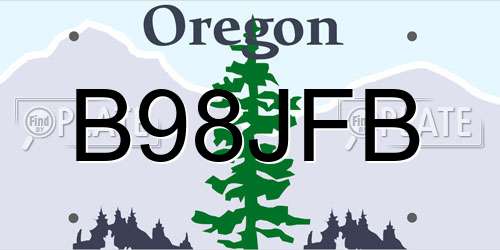 B98JFB Oregon License Plate