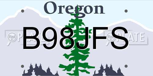 B98JFS Oregon License Plate