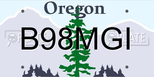 B98MGI Oregon License Plate
