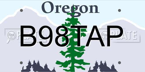 B98TAP Oregon License Plate