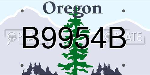 B9954B Oregon License Plate