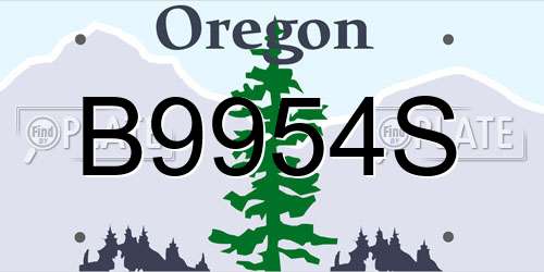 B9954S Oregon License Plate