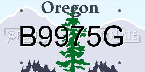 B9975G Oregon License Plate