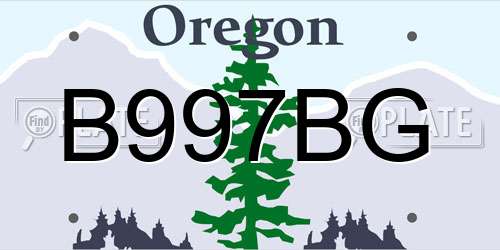 B997BG Oregon License Plate