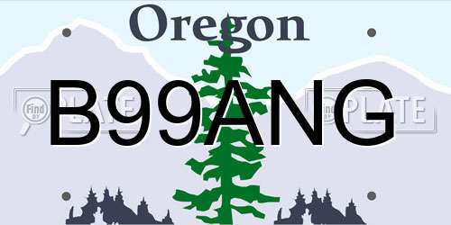 B99ANG Oregon License Plate