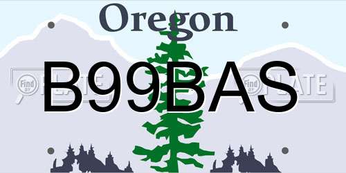 B99BAS Oregon License Plate